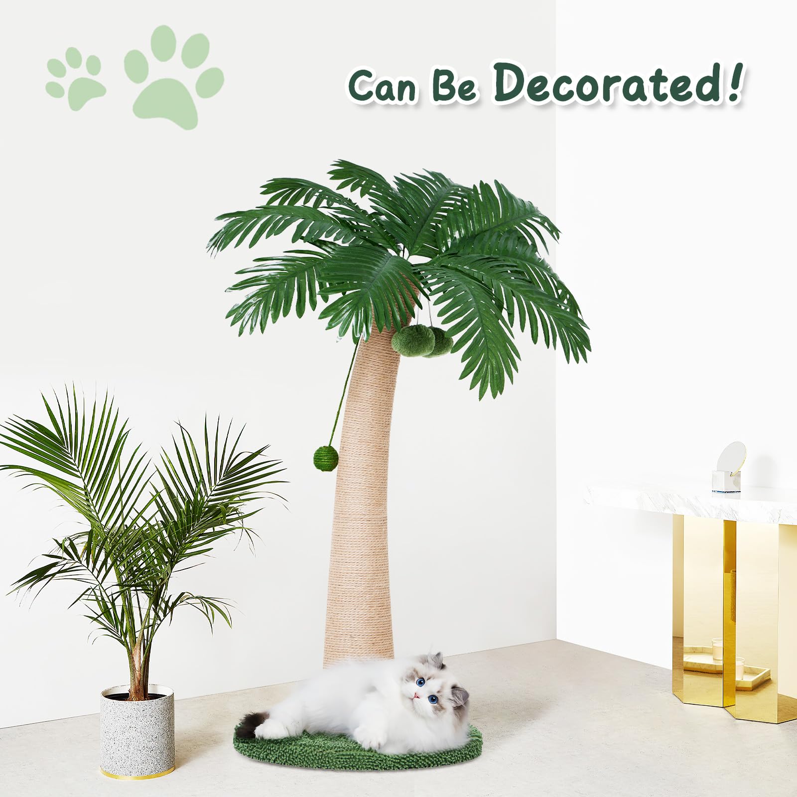 Furniture protection benefit as cats scratch the post instead of furniture