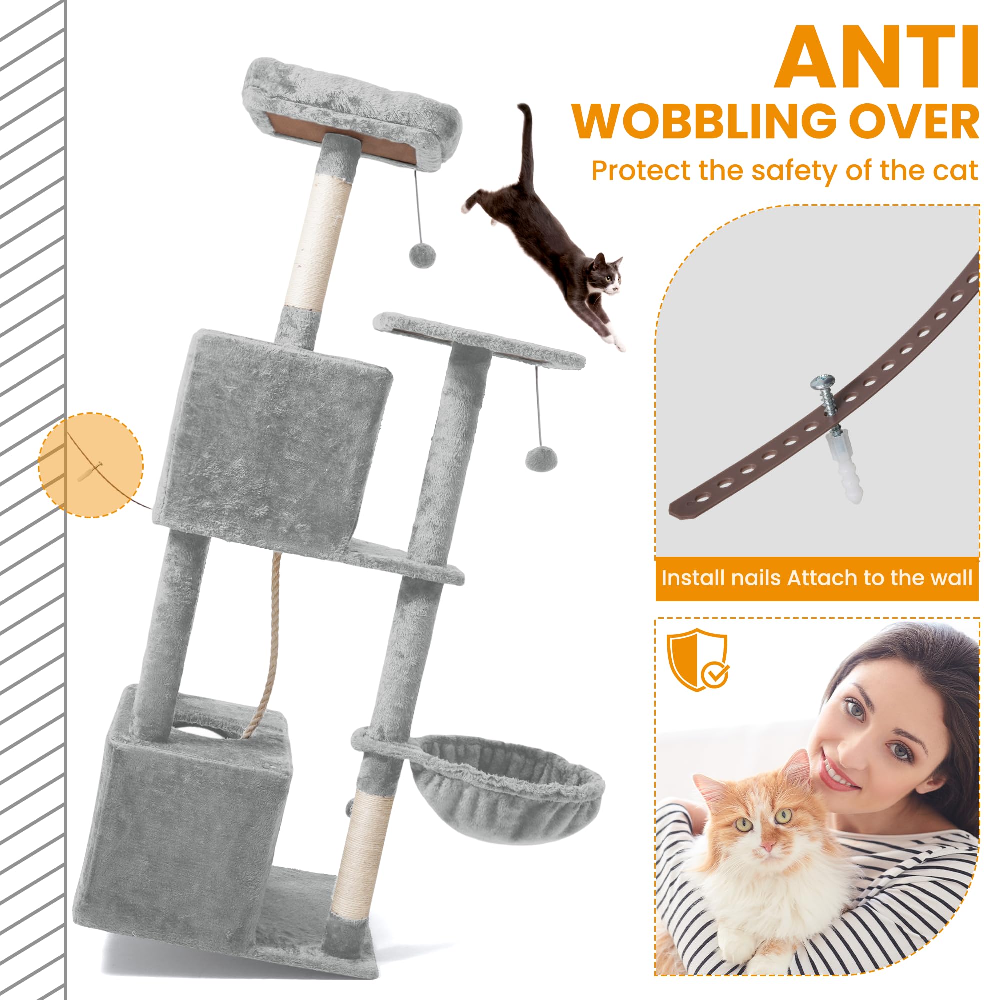 Nineshi Sky Paradise sisal scratching post helps protect furniture while satisfying scratching instincts