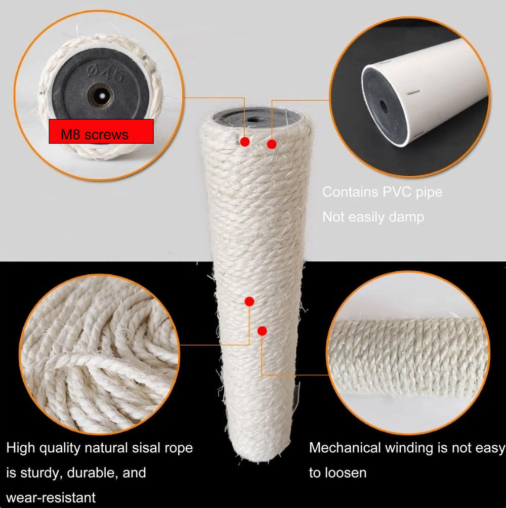 NINGVIHE M8 cat tree replacement pole includes screws for easy setup.