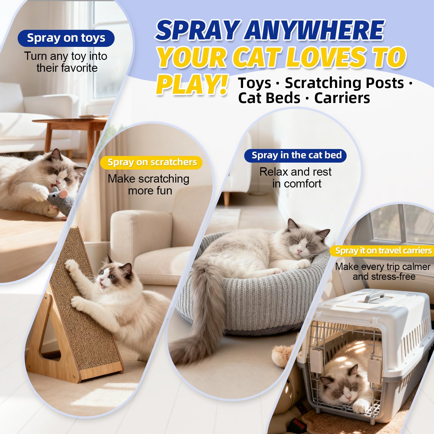 Ninibabie spray refreshes scratching posts to revive furniture.