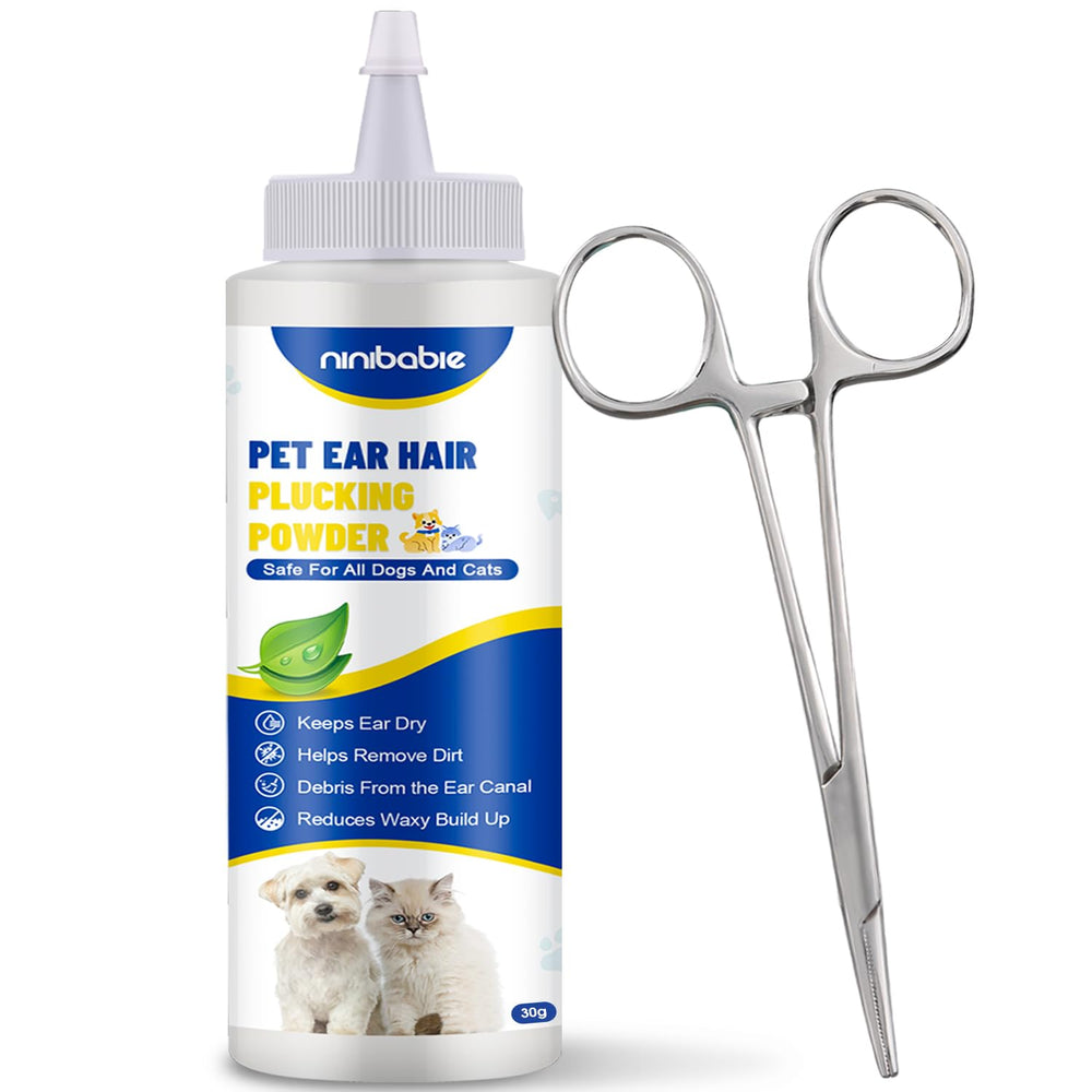 Ninibabie ear powder bottle demonstrates moisture absorption for dry ears.