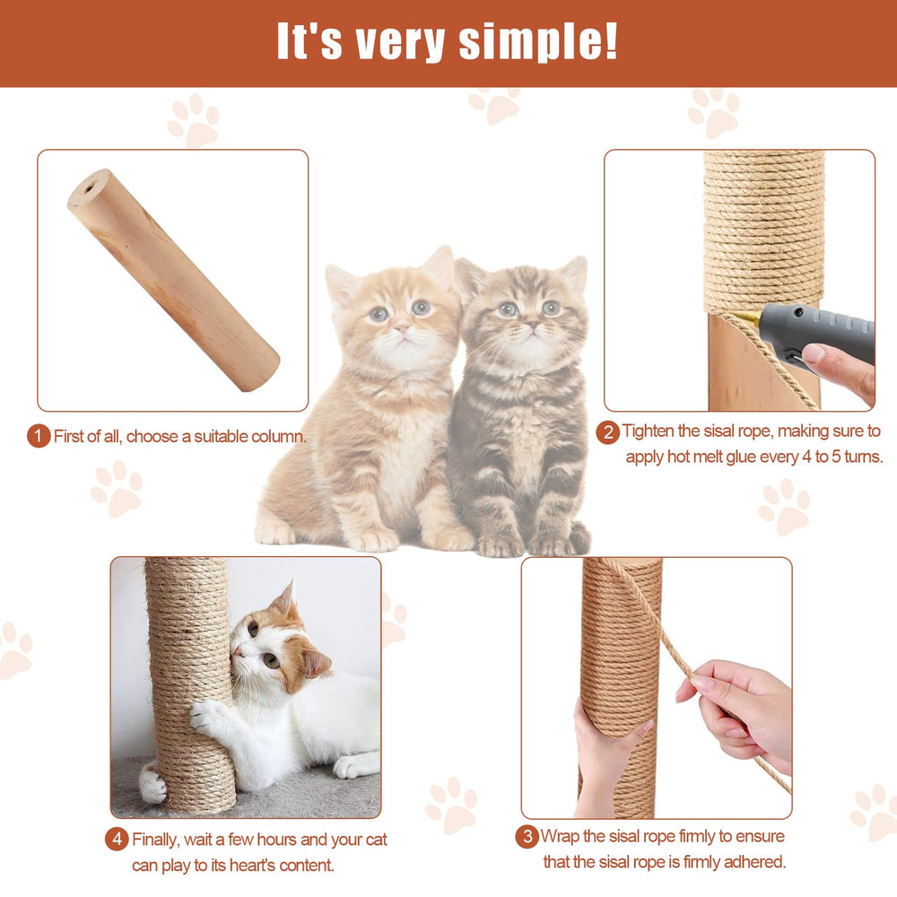 Niserelesa cat tree repair rope for sturdy, engaging DIY rebuilds.