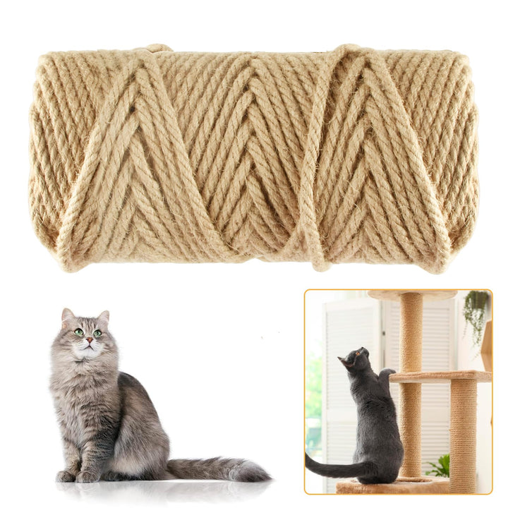 Niserelesa natural sisal rope, 6mm, ideal for durable cat scratching posts and trees