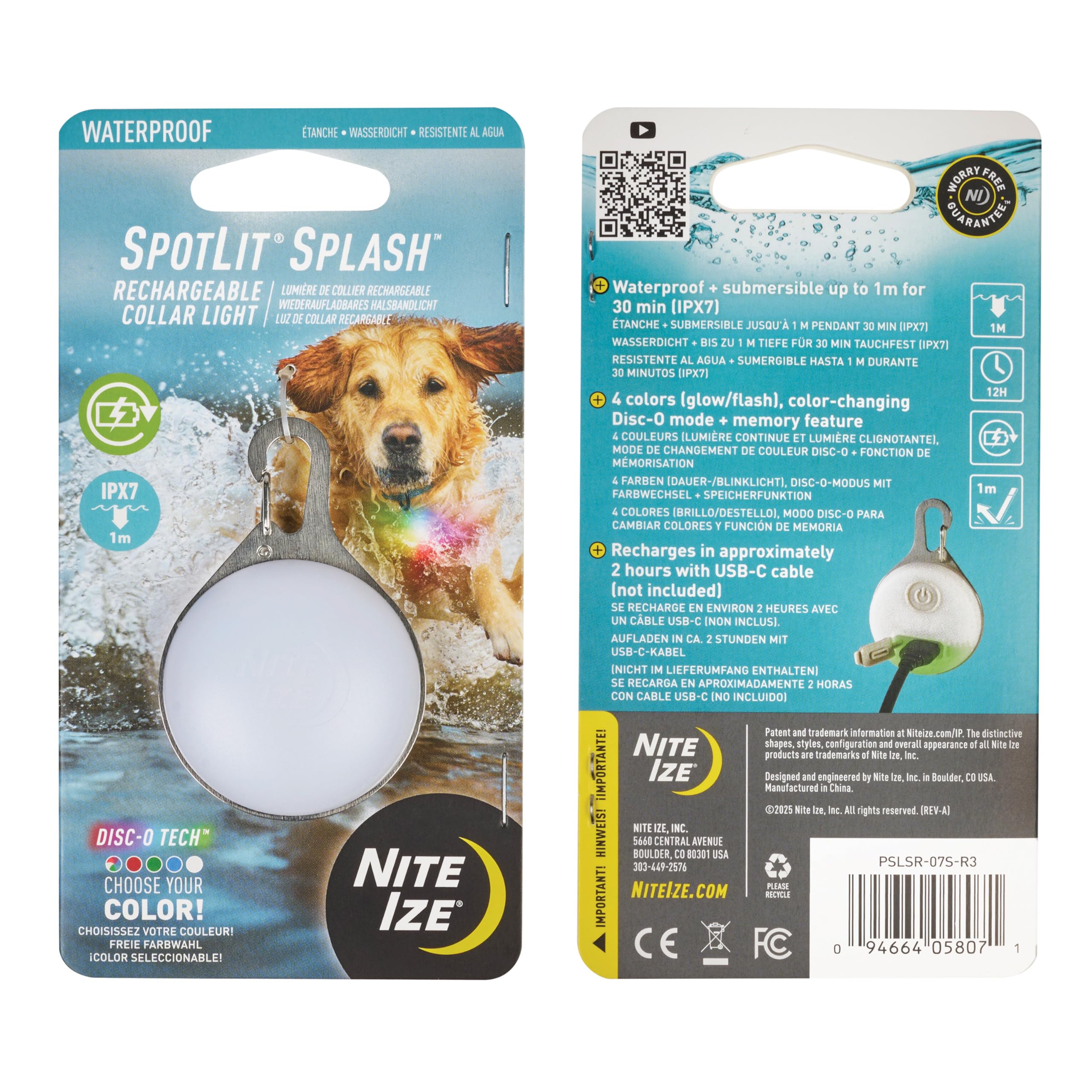 Nite Ize SpotLit Splash compact dog light for everyday night walks
