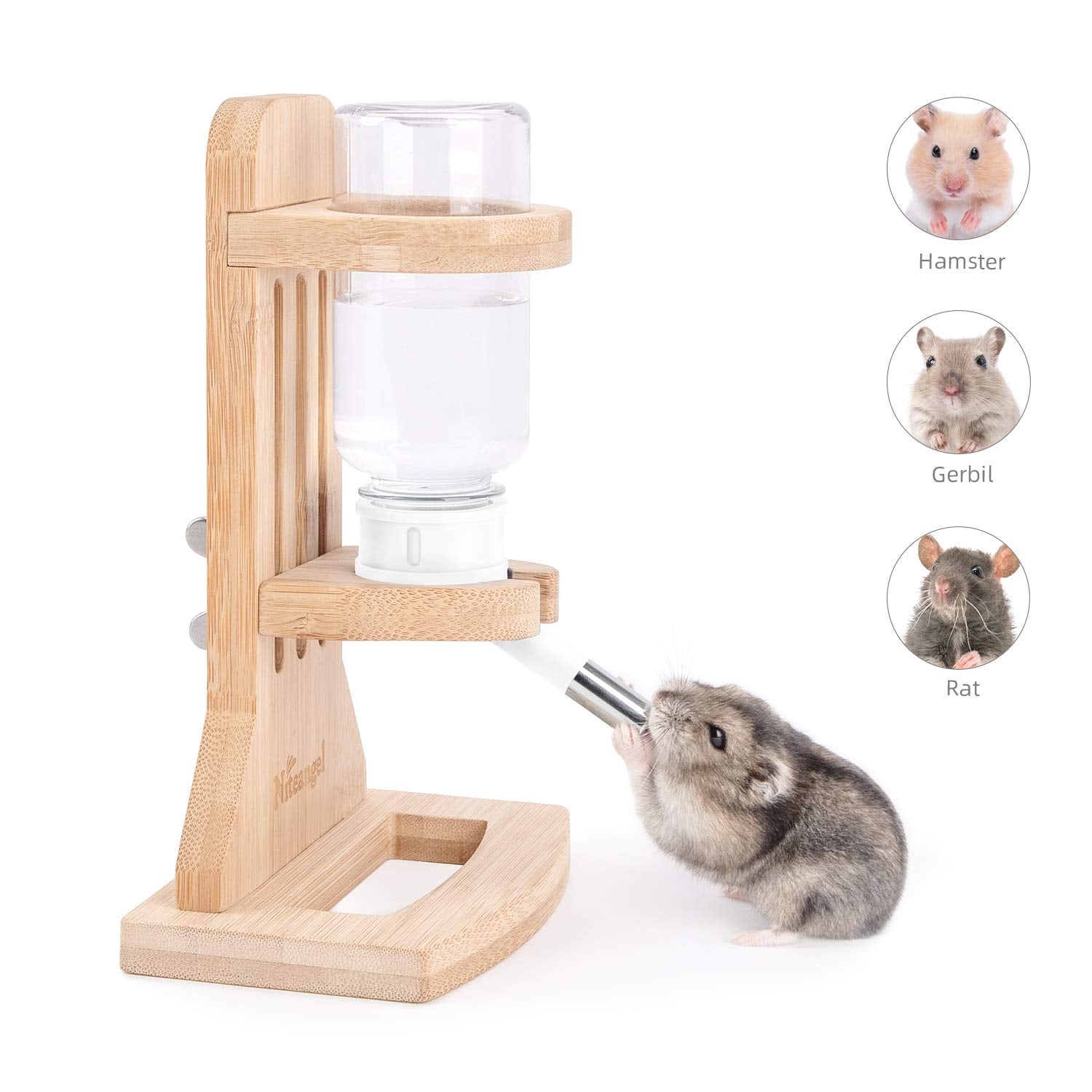 Niteangel adjustable-height stand for small pets improves fit in different cages.