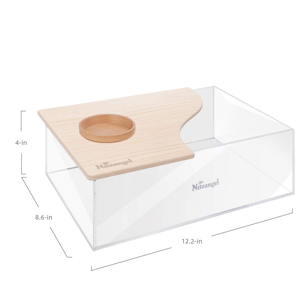 Niteangel Animal Sand-Bath Box removable lid reduces sand scatter