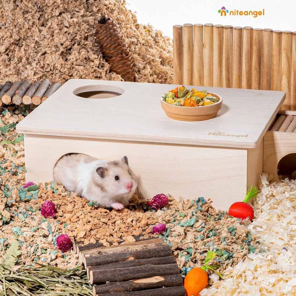 Niteangel Birch Chamber-Maze Hideout dark sleep area offers cozy daytime retreat.