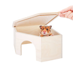 Niteangel Birch Chamber-Maze Hamster Hideout interior view offers secure retreat and play space.