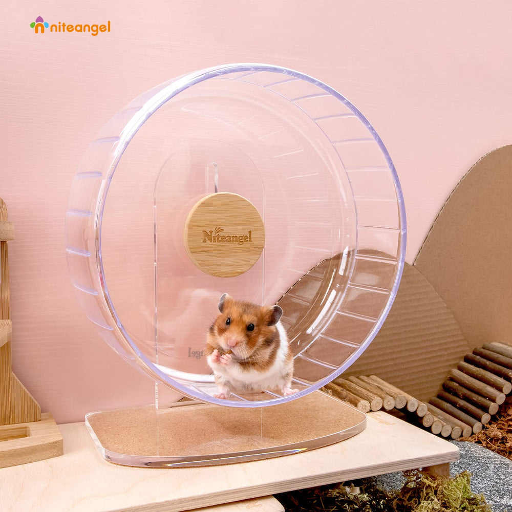 Niteangel chew-resistant PS plastic base adds durable habitat accessory.