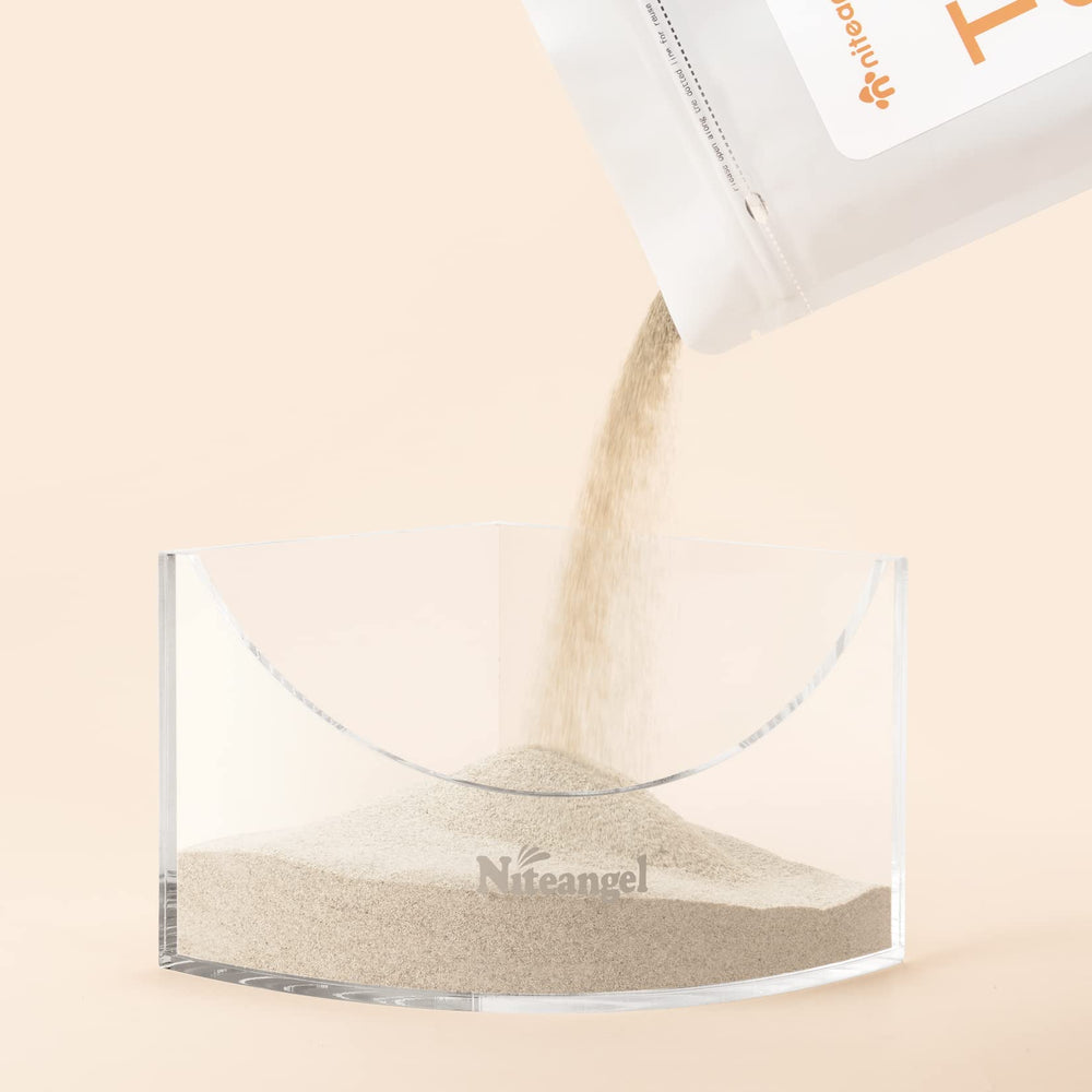 Niteangel compact sand-bath saves space in the habitat