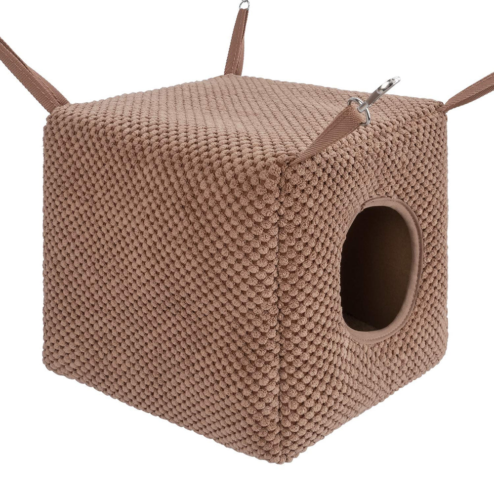 Niteangel Ferret Cozy Swing Hammock setup on cage for easy hanging and cozy naps.
