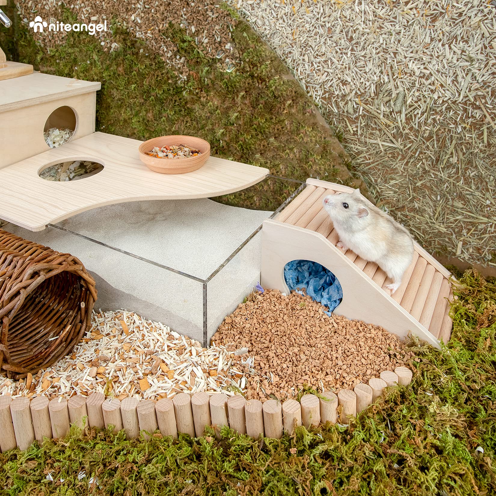 Niteangel hamster house with roof access for engaging play and easy transitions between levels