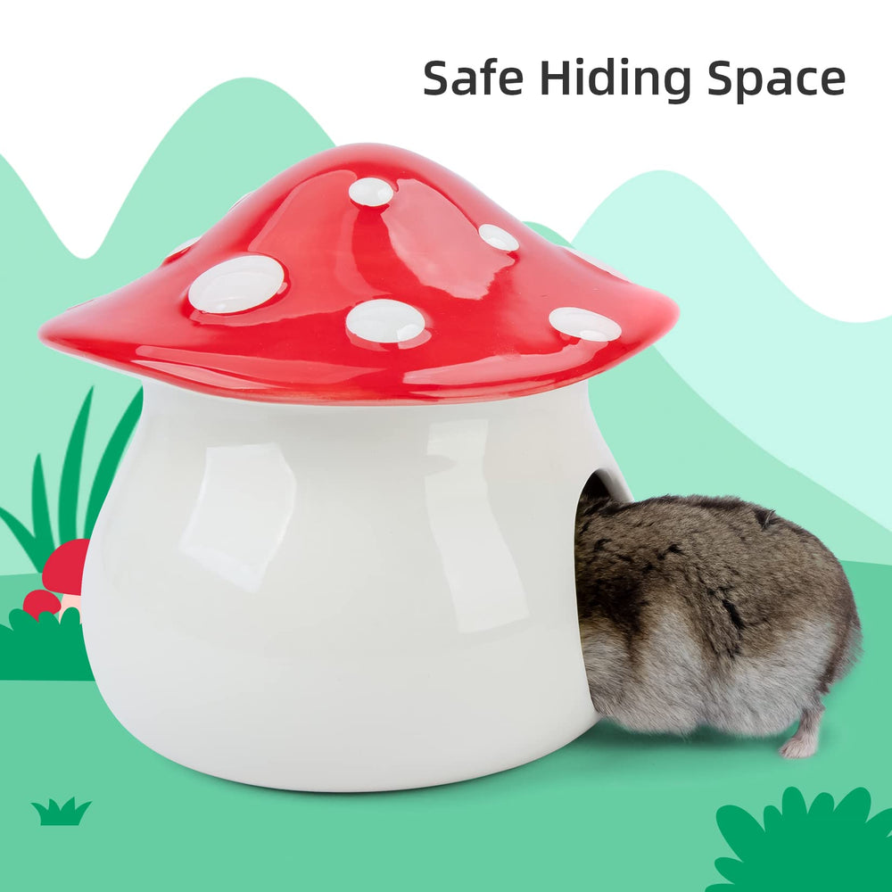 Close-up of the mushroom shelter shows smooth edges for safe use.