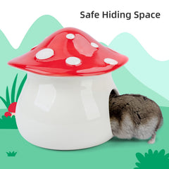 Close-up of the mushroom shelter shows smooth edges for safe use.