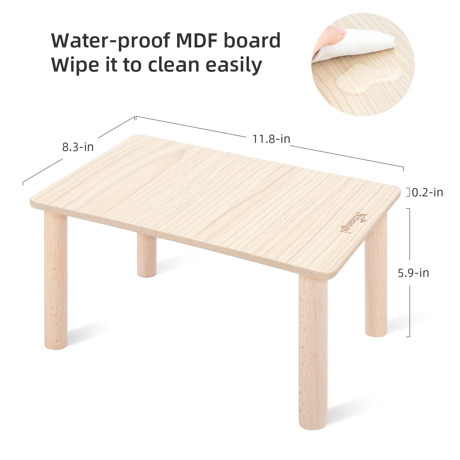 Niteangel Hamster Play wooden platform side view highlights durability and secure play space