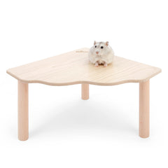 Niteangel Hamster Platform triangle side view shows sturdy timber for enrichment.