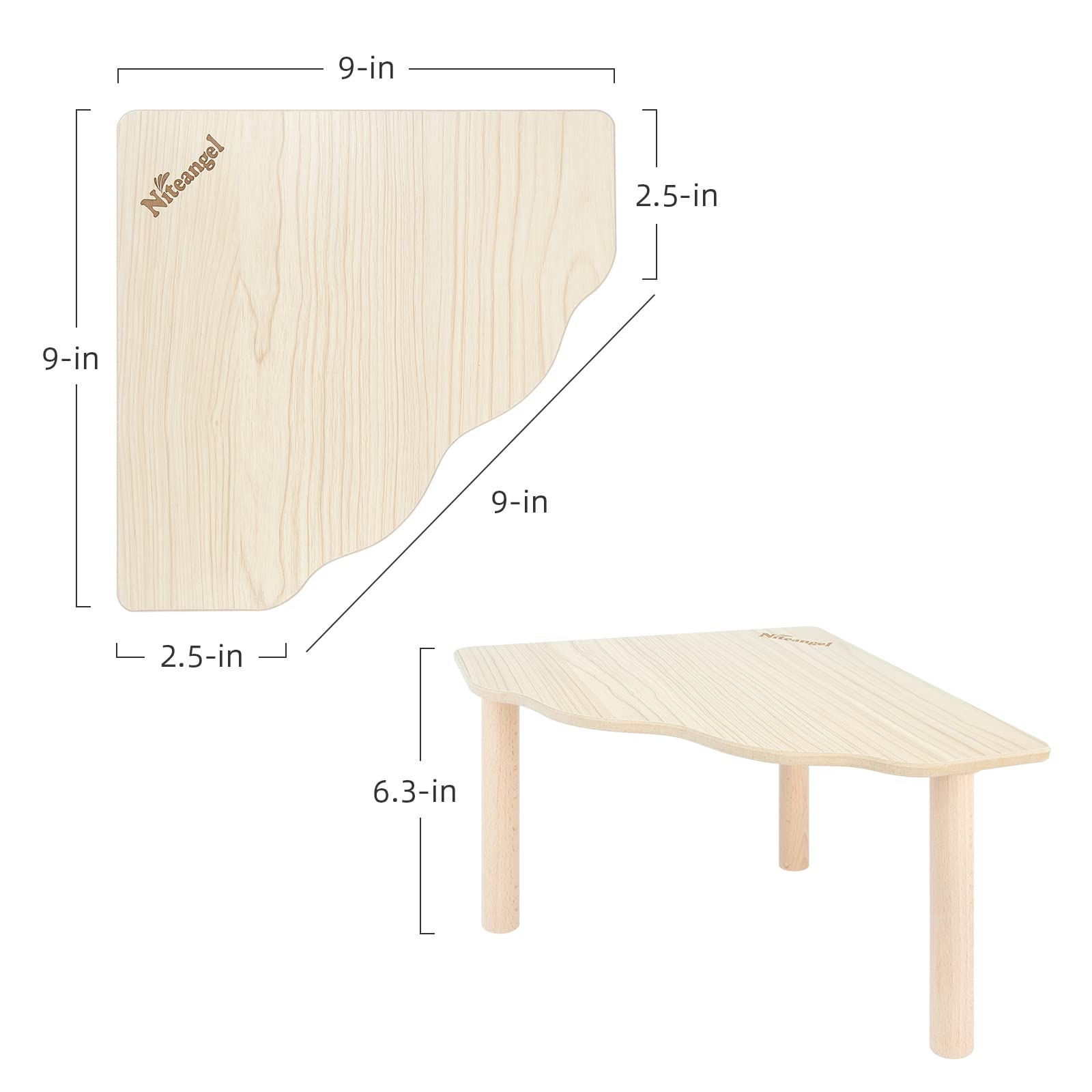 Niteangel Hamster Platform triangle top view with 9x9 inch surface for safe play.