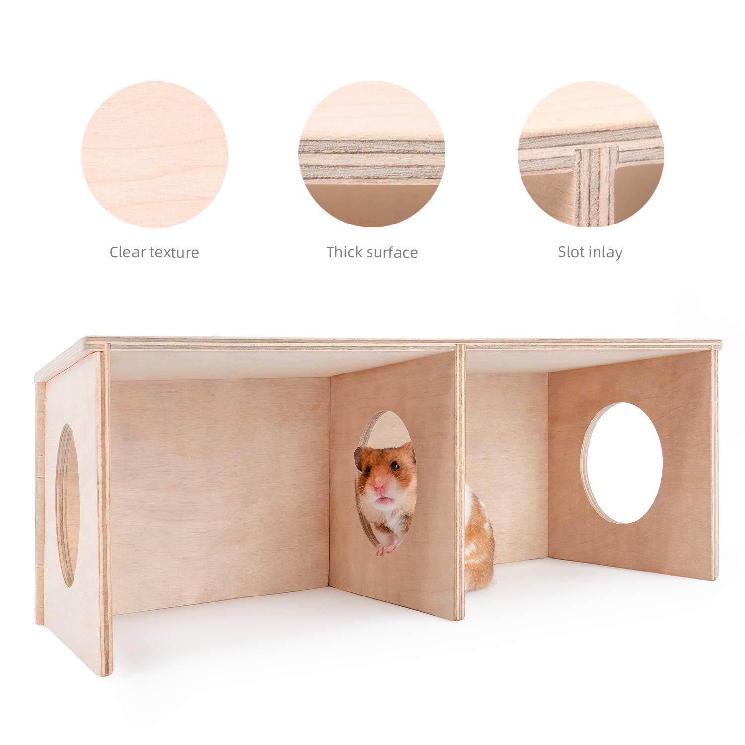 Niteangel Hamster Secret Peep Shed dimensions illustrating cage fit and setup guidance.