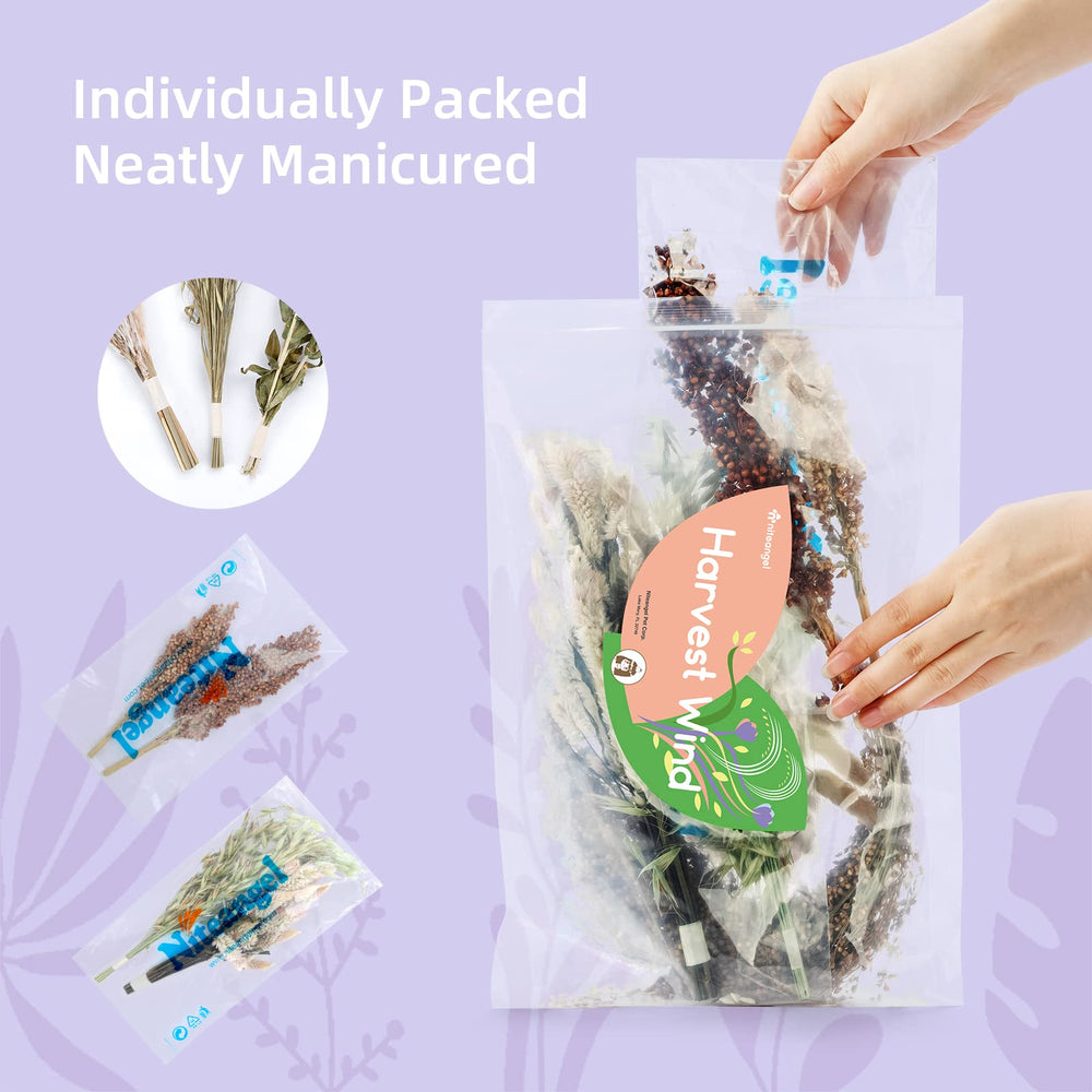 Hand-picked, air-dried flowers preserve natural color for safe decorating.