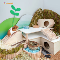 Niteangel handmade birch plywood and beech sticks provide sturdy, chew-safe material