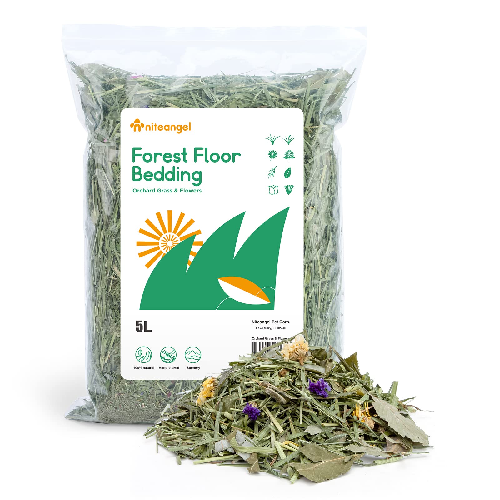 Niteangel natural soft hamster bedding packaging shows eco-friendly materials for pets
