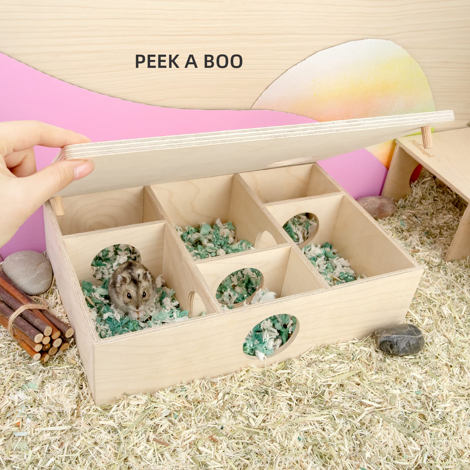 Niteangel hamster maze removable roof enables quick checks without disturbance.