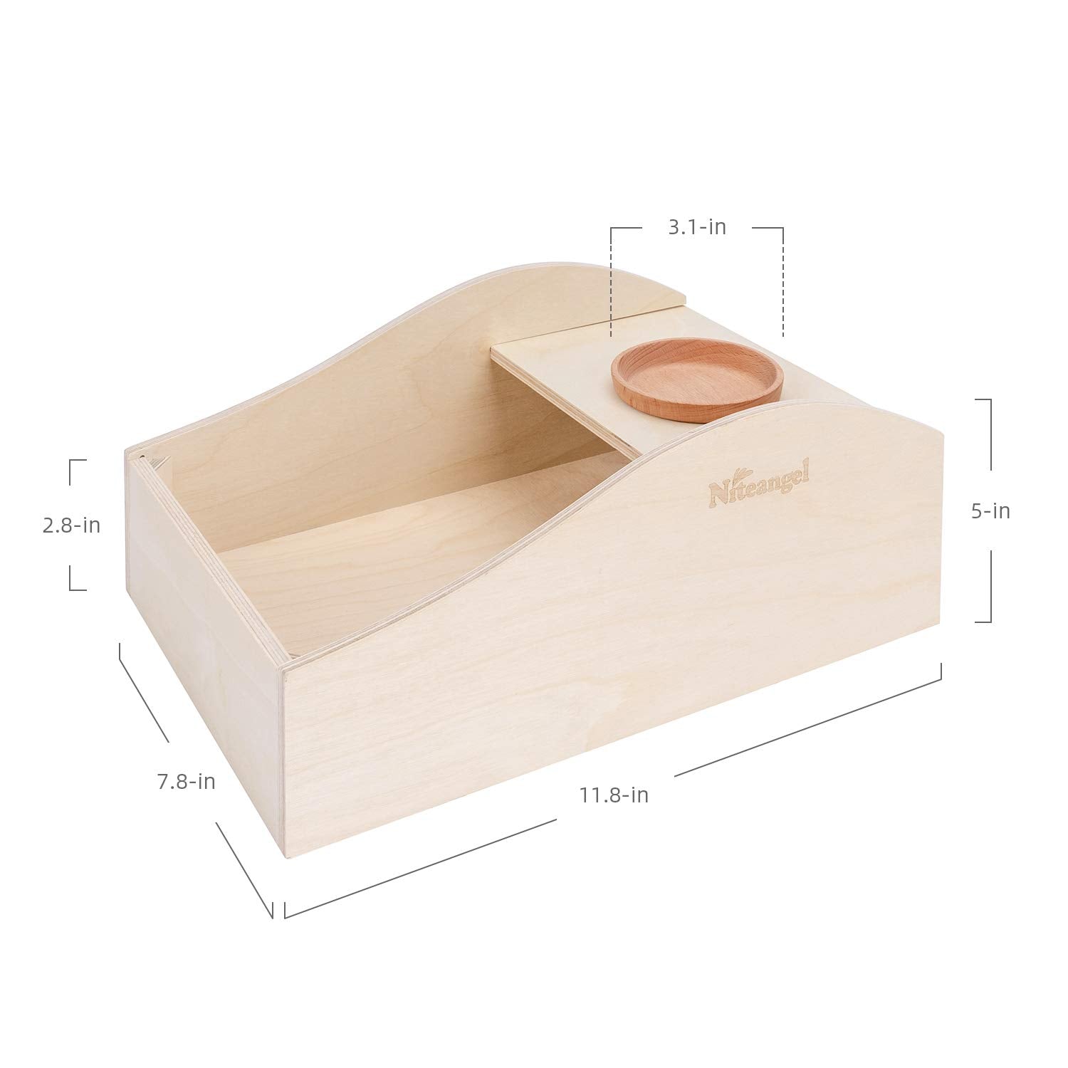 Niteangel small animal sandbox wooden footprint fits compact habitats.
