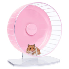 Niteangel super-silent 11-inch pink hamster wheel offers quiet nighttime running.