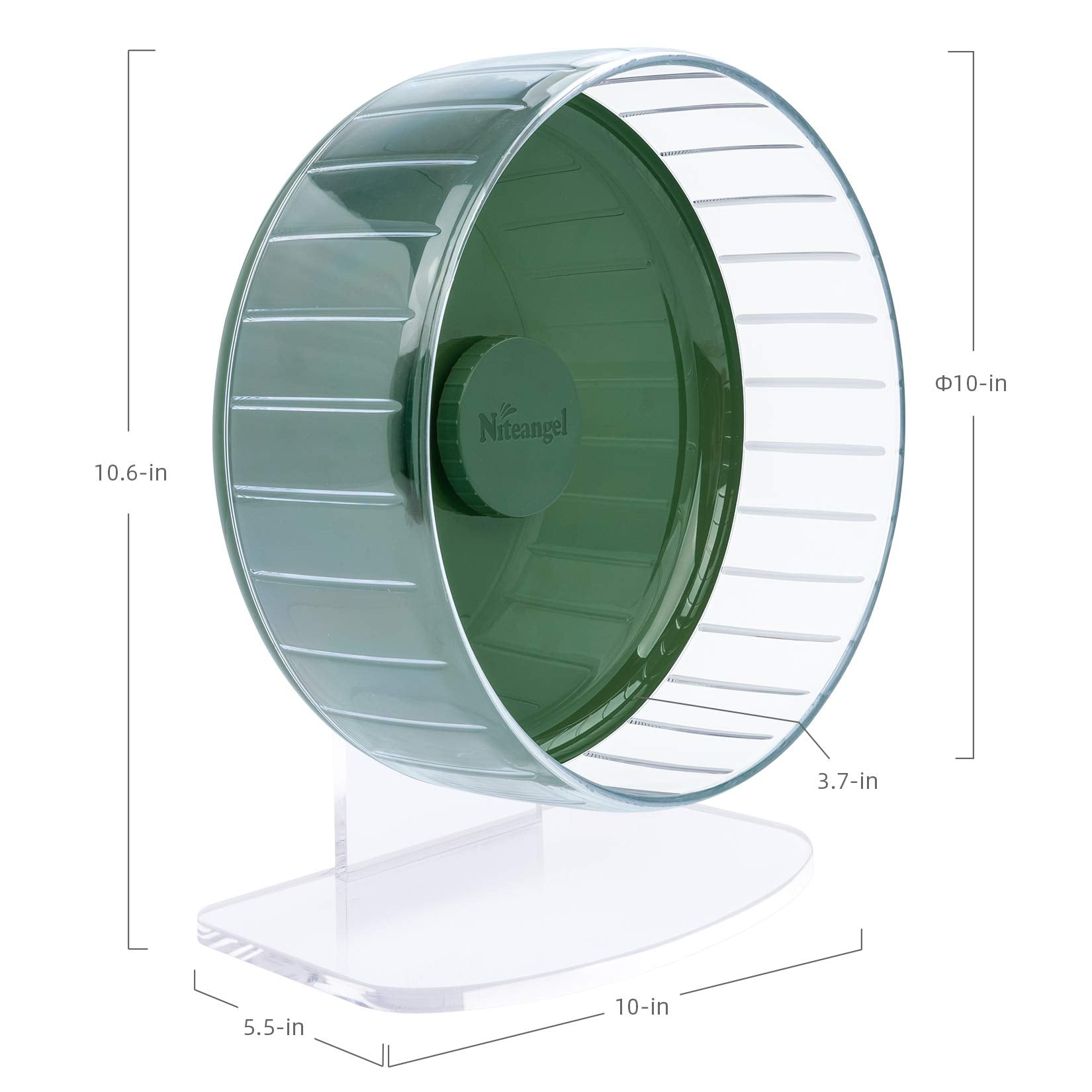 Clear base view of the hamster wheel in use