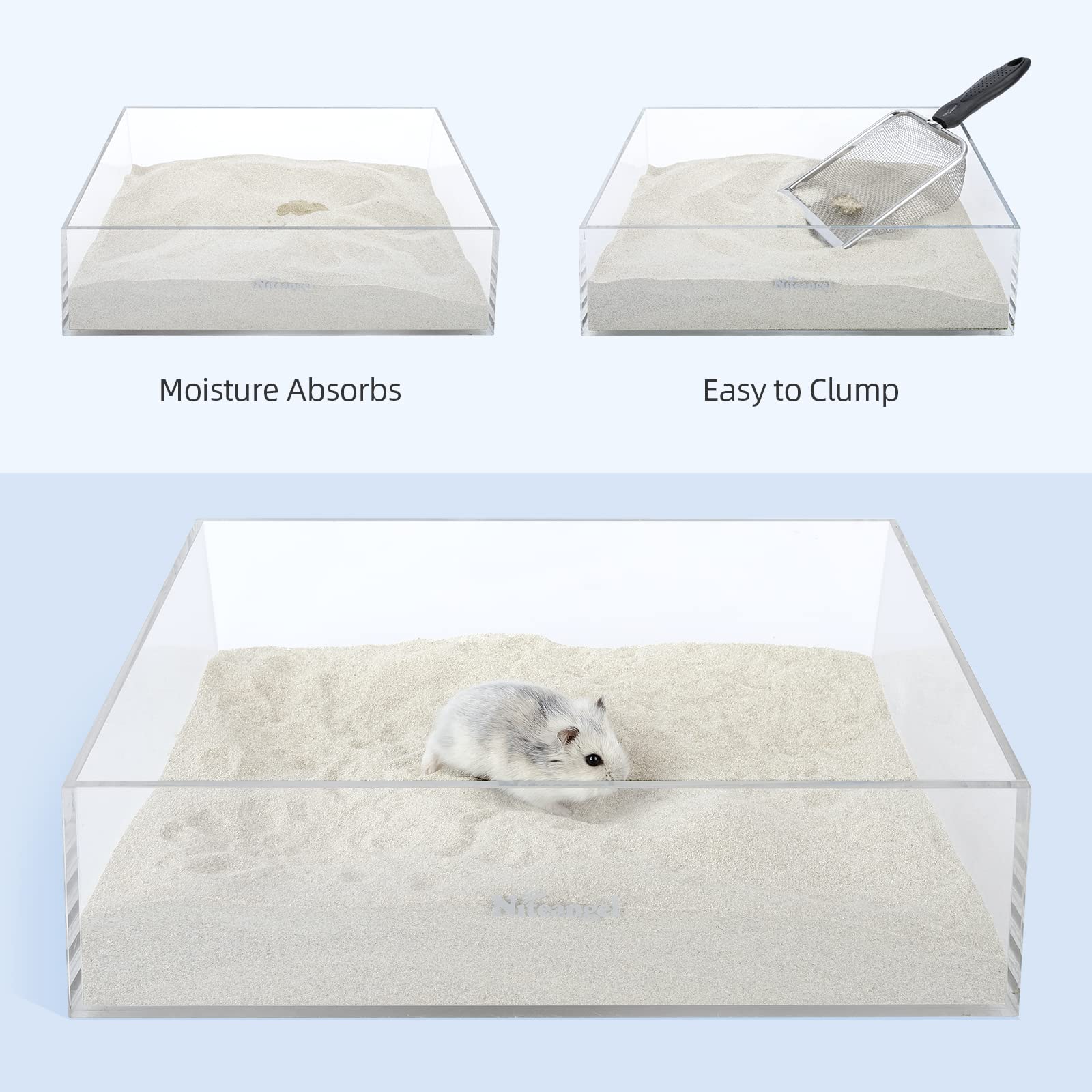 Niteangel Training Litter Potty Sand close-up of fine particles designed for gentle grooming.