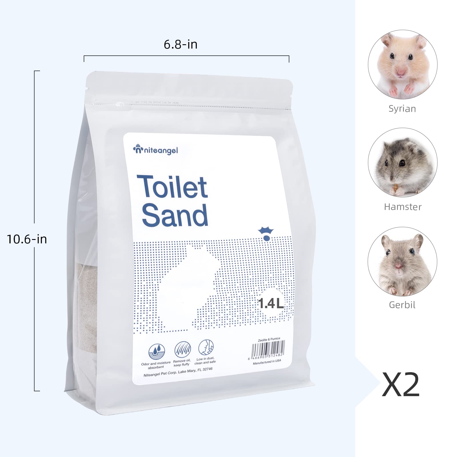Niteangel Training Litter Potty Sand in use as a hamster sand bath, soft and dust-free.