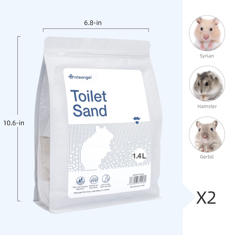 Niteangel Training Litter Potty Sand in use as a hamster sand bath, soft and dust-free.