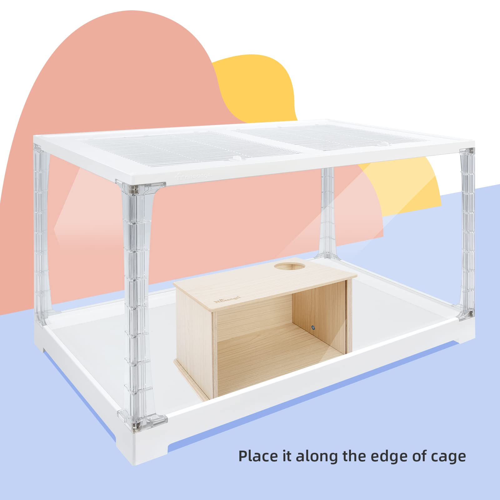 Niteangel Visible Hamster Digging Box interior with bedding inviting cozy burrow play