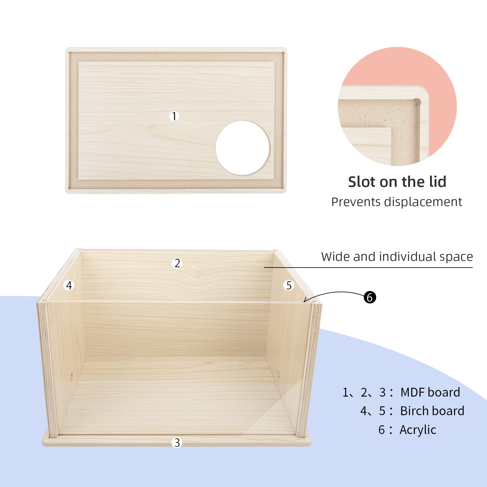 Niteangel Visible Hamster Digging Box lid open for easy bedding refresh