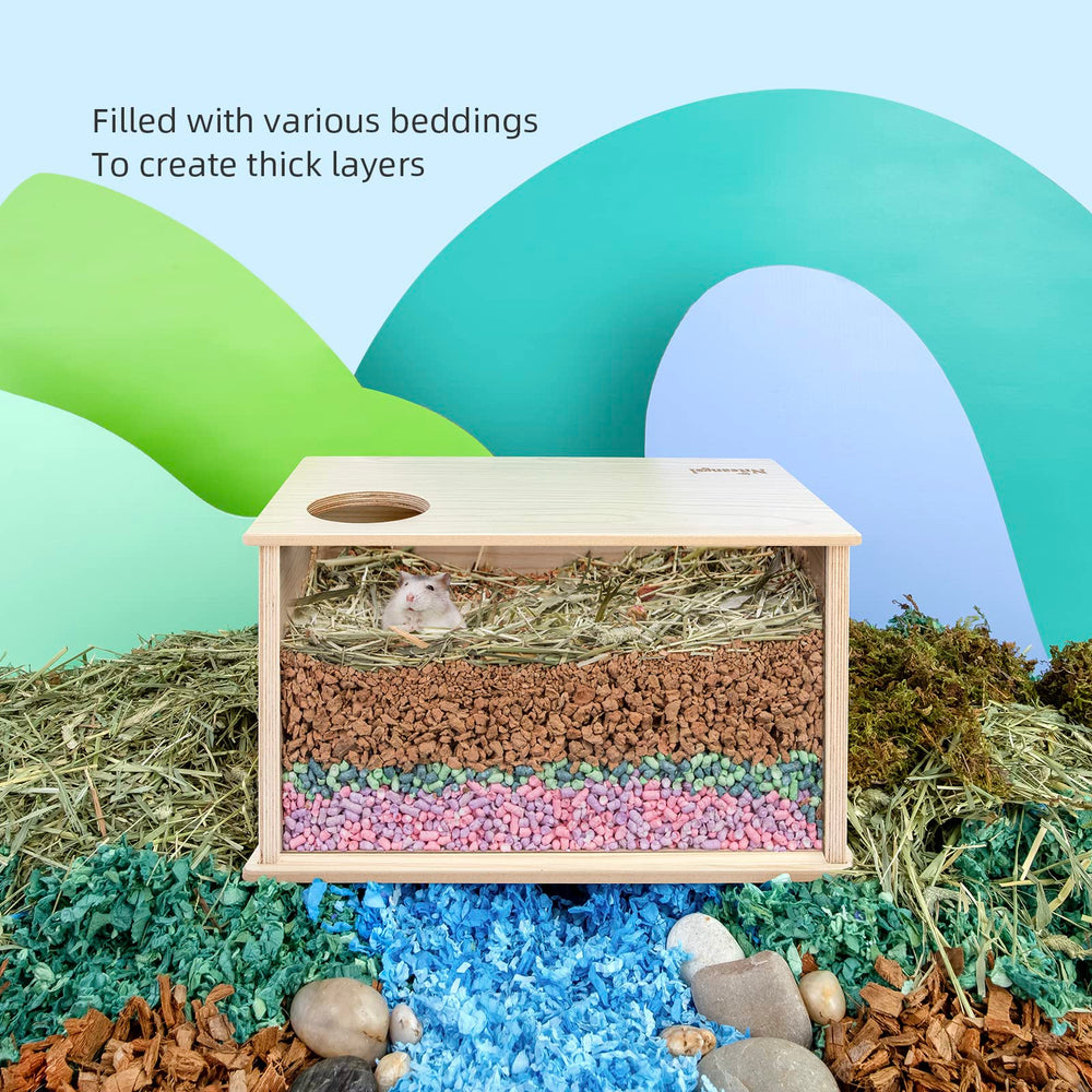 Niteangel Visible Hamster Digging Box for small animals supports enrichment and foraging