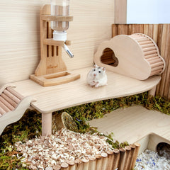Niteangel Wave Burlywood platform closeup shows sturdy timber and smooth surface.