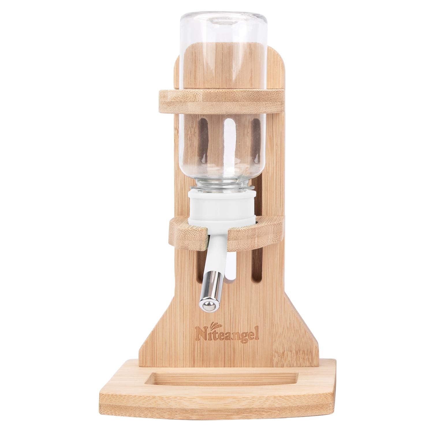 Niteangel white drinking station blends with enclosures for small pets.