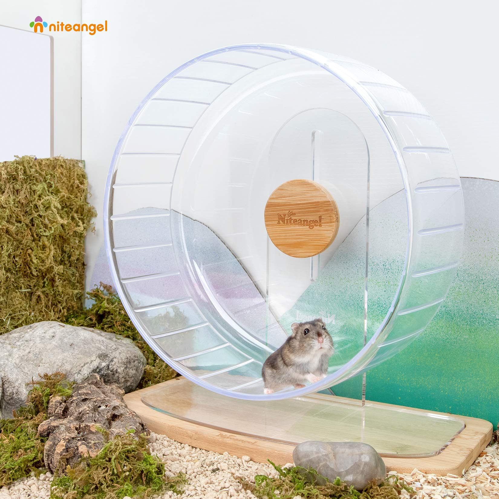 Niteangel wide-running-track supports natural hamster gait during runs