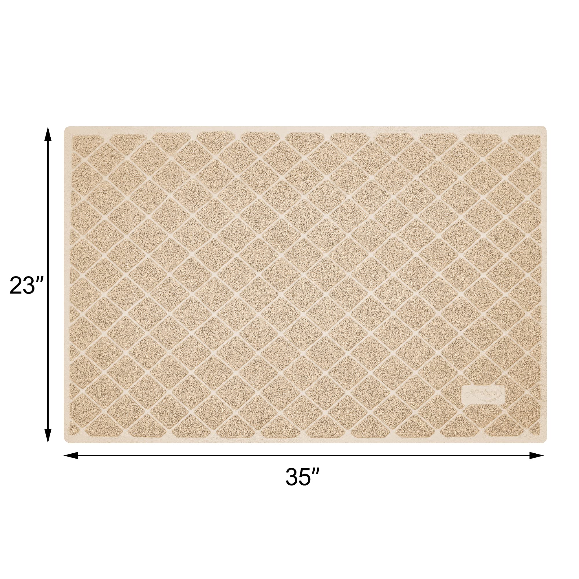 Niubya cat litter mat beige color blends with home decor.