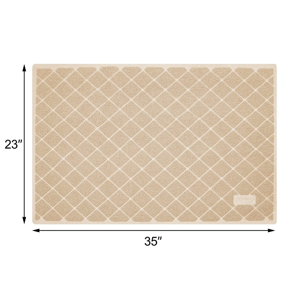 Niubya cat litter mat beige color blends with home decor.