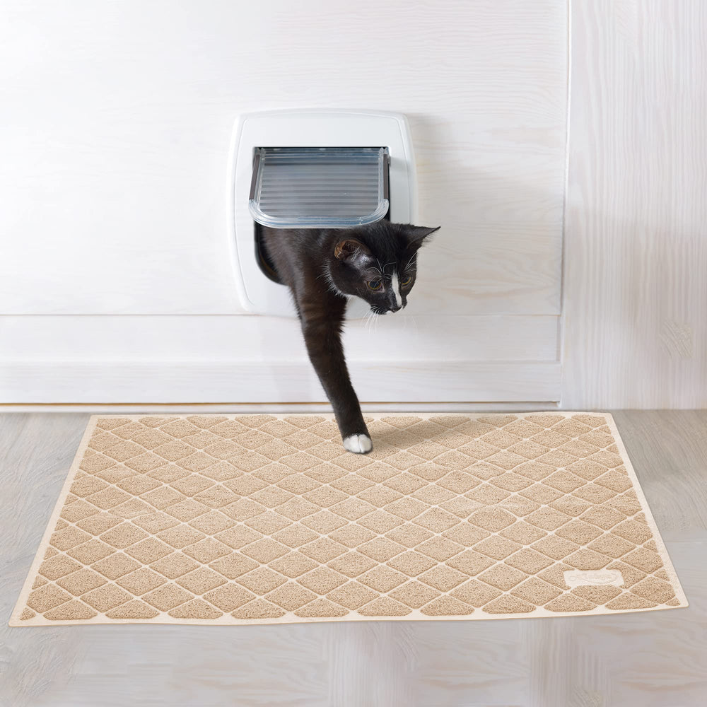 Niubya cat litter mat traps both large and small litter grains.