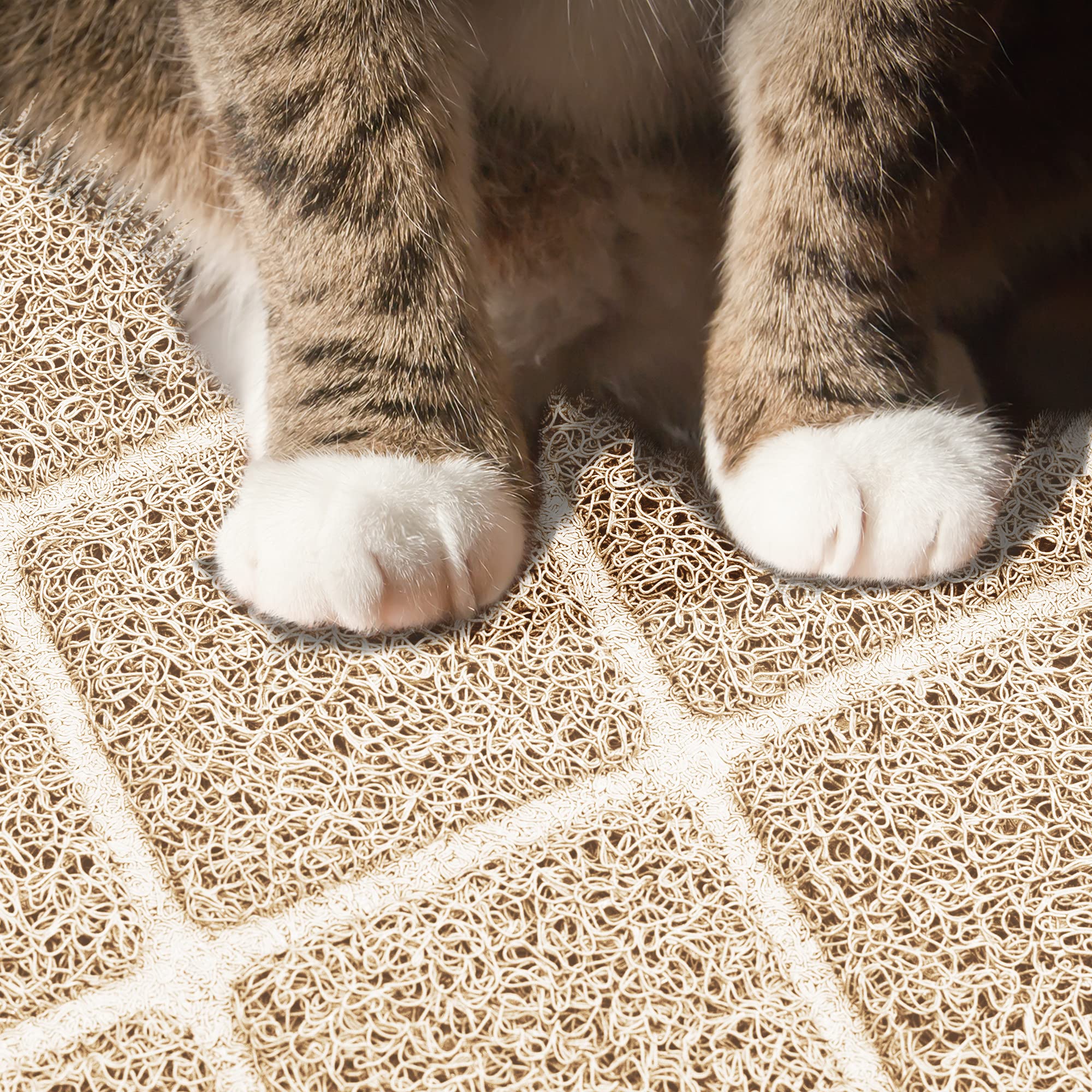 Niubya cat litter mat soft-paws surface is gentle on kitty feet.