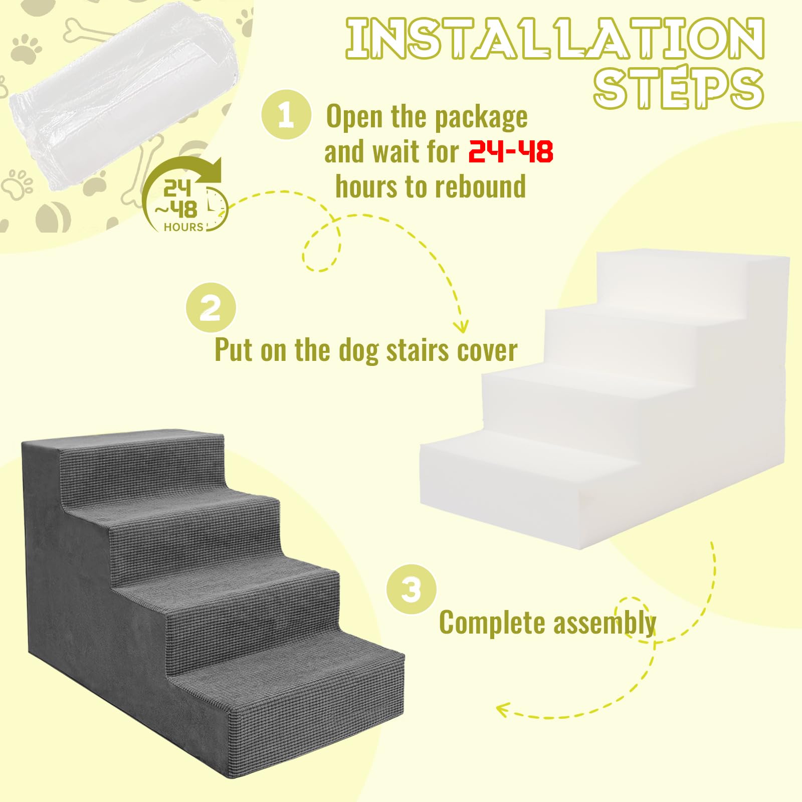 Niubya 5-step 23-inch height for taller beds offers scaled climbing comfort