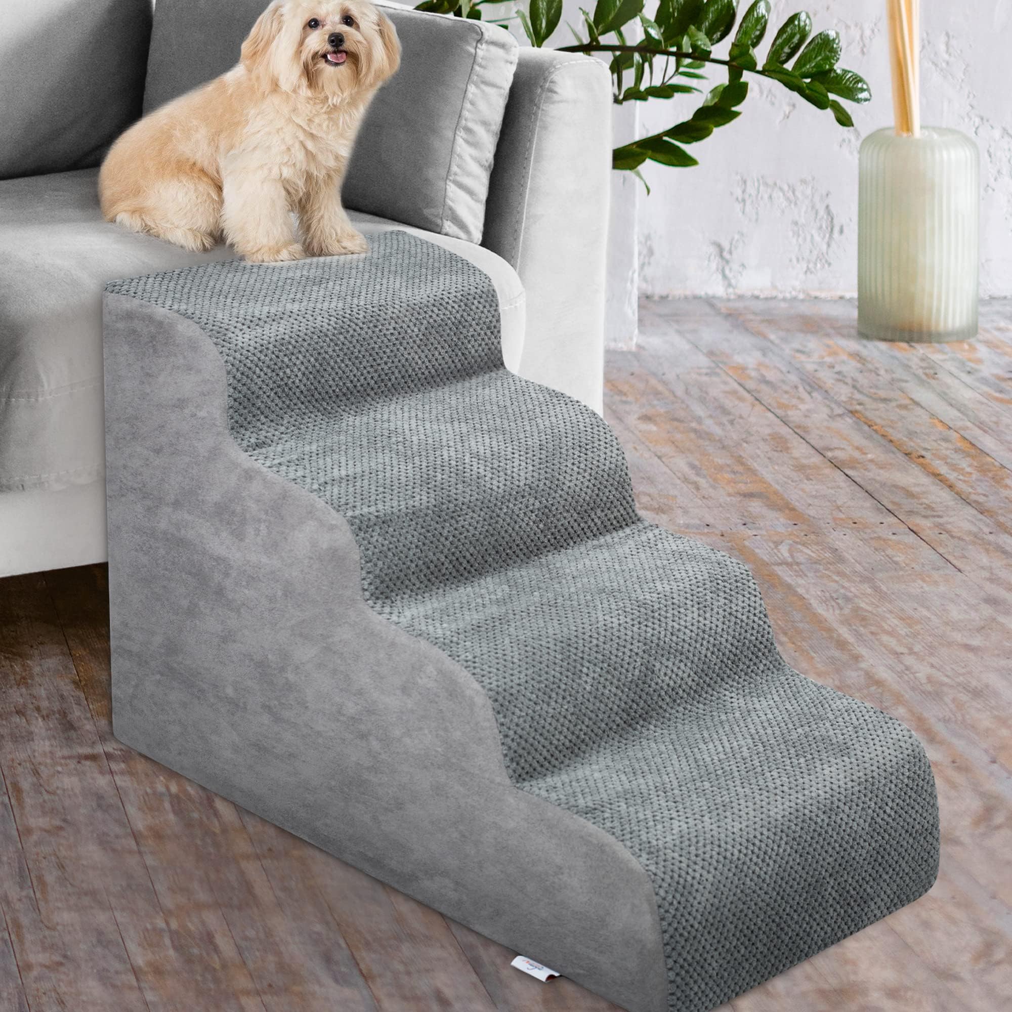 Niubya dog stairs corduroy cover texture enhances grip