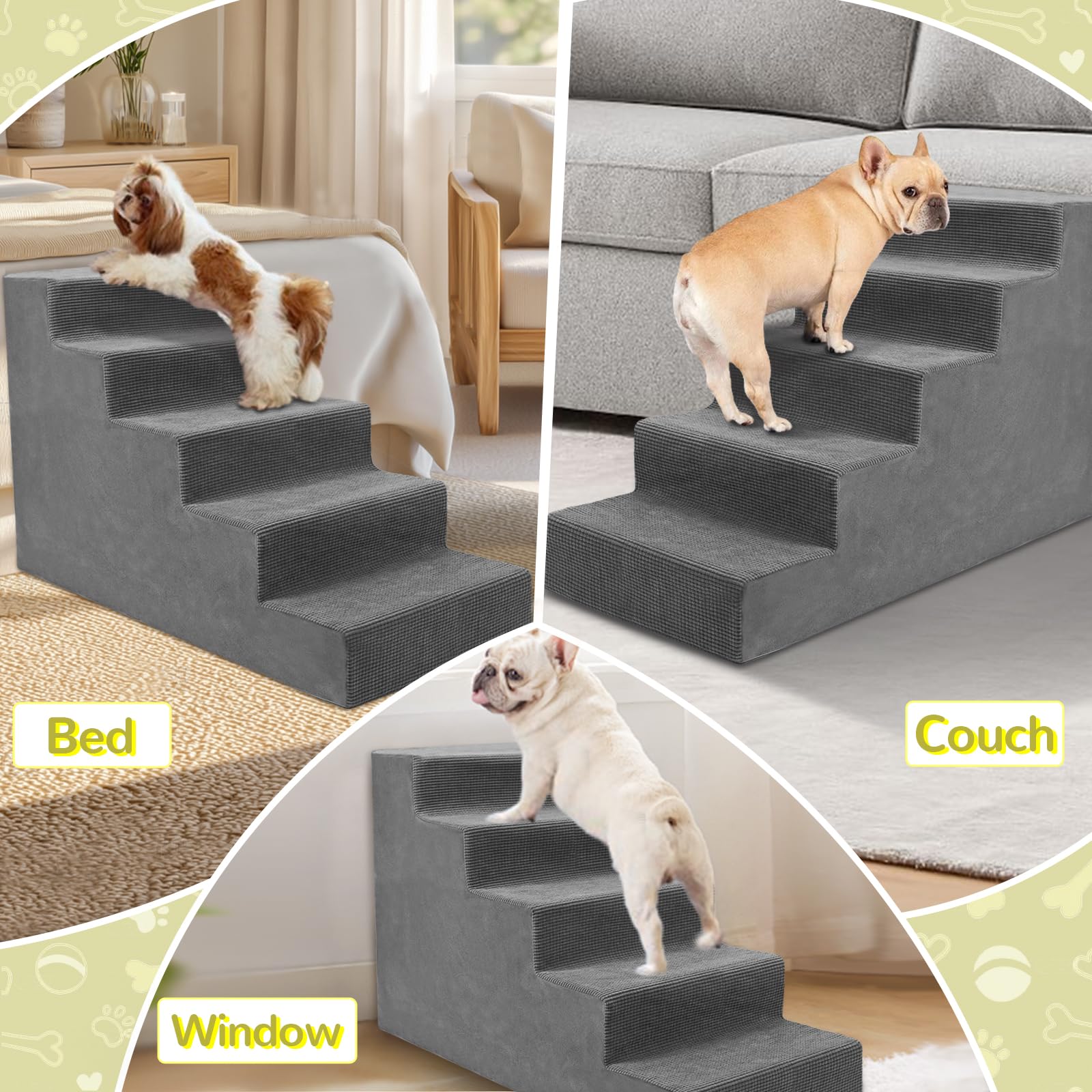 Niubya dog stairs folded into a bed option for puppies