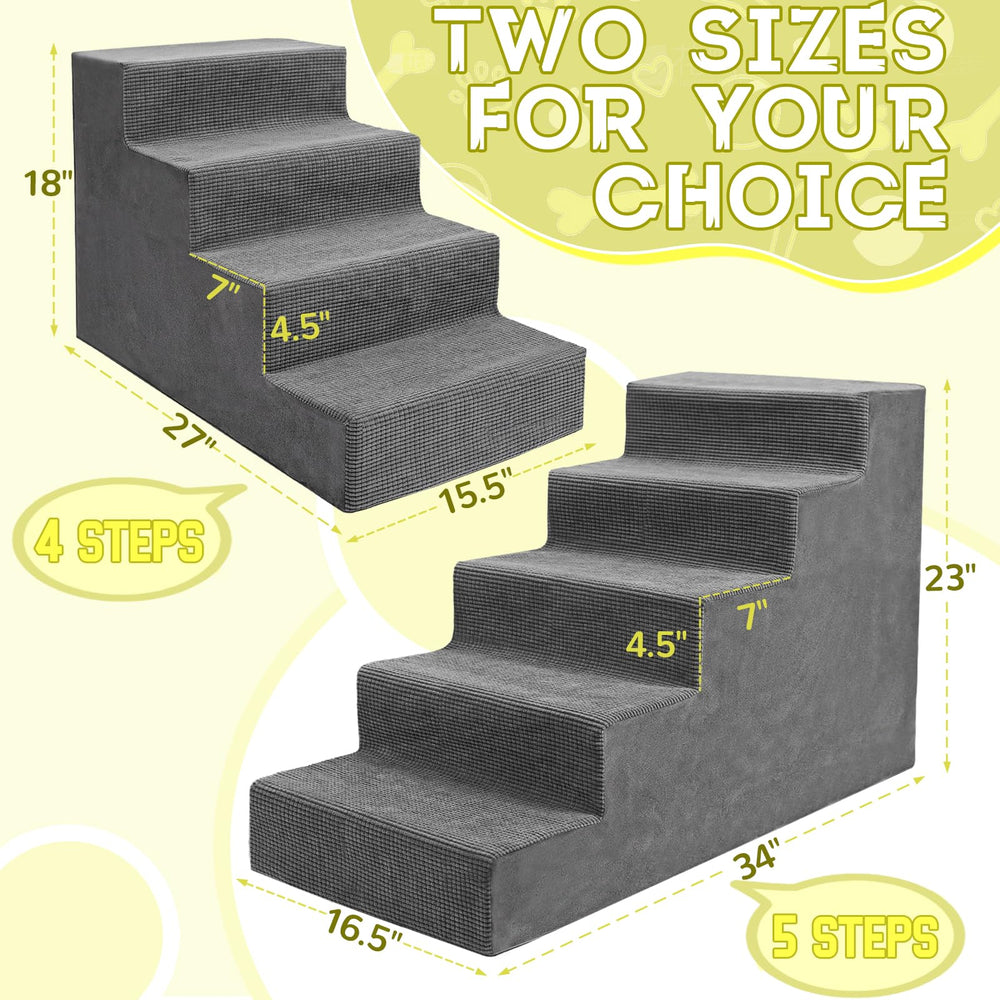 Niubya dog stairs grey with non-slip bottom for stable footing