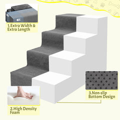 Niubya dog stairs non-slip bottom demonstrates secure footing on hardwood floors