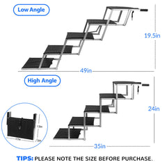 Niubya dog stairs with non-slip paw-print surface for secure traction