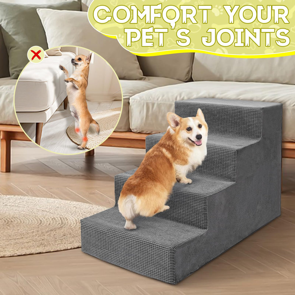 Niubya dog stairs washable cover aids quick cleaning after muddy paws