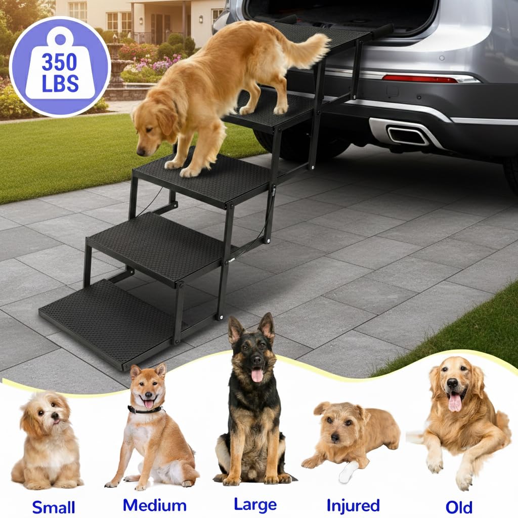 Easy-clean plastic Niubya dog steps for quick maintenance after outdoor use.